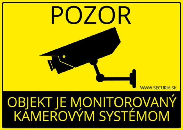 Securia Pro Nálepka - Objekt monitorovaný kamerovým systémom